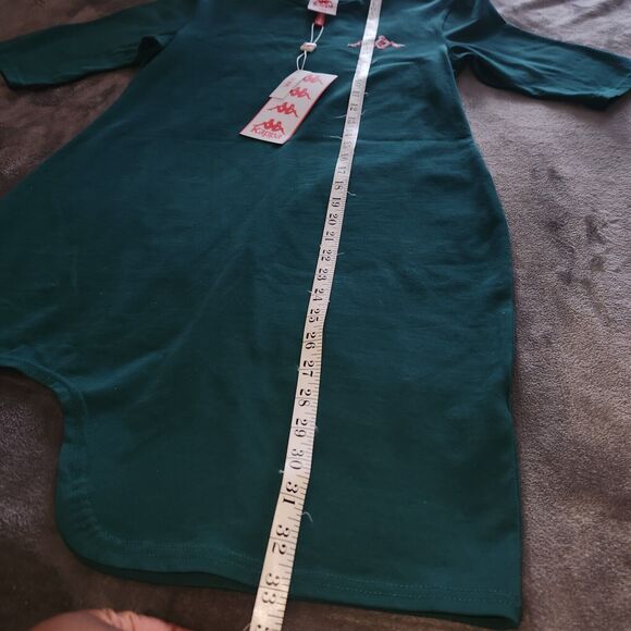 Kappa Authentic Gardavie Sequins Dress Green Pine Asymmetrical Mini Dress Size L - Picture 5 of 8